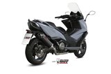 Komplette Auspuffanlage 1 in 1 Escape Mivv Oval Black Black Edelstahl mit Carbon Cover Kymco Ak 550 2017 - 2020