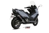 Silencieux Echappement Mivv Oval Noir Inox Noir Avec Cache Carbone Kymco Ak 550 2017 - 2020