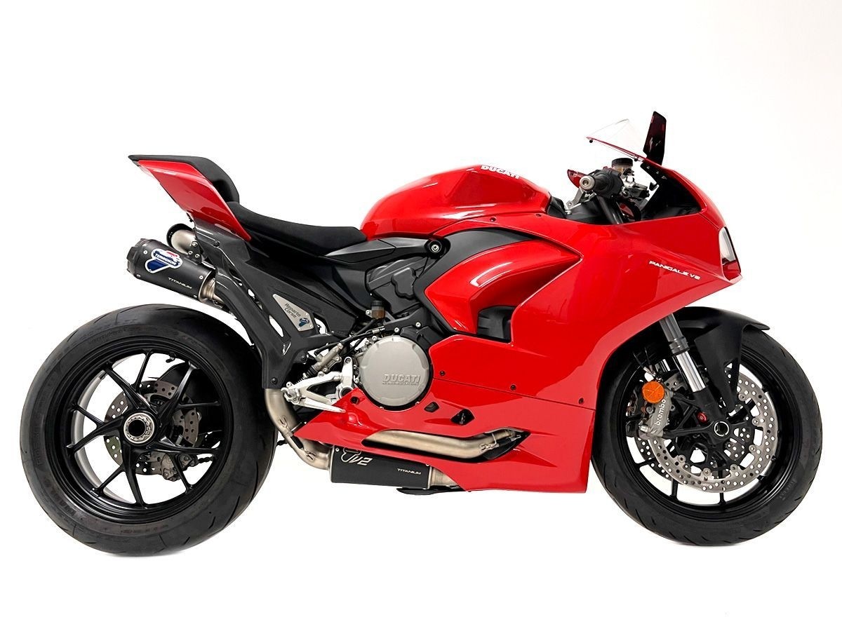 SCARICO COMPLETO TERMINALE SBK REPLICA TERMIGNONI DUCATI PANIGALE V2 2021-2023 NON OMOLOGATO TITANIO