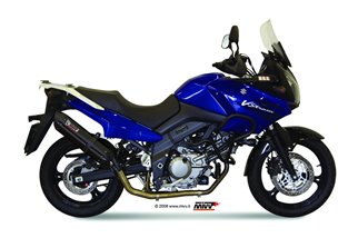 Full System 1 In 1 Exhaust Mivv Suono Black Black Stainless Steel Suzuki Dl V-Strom 650 2004 - 2006