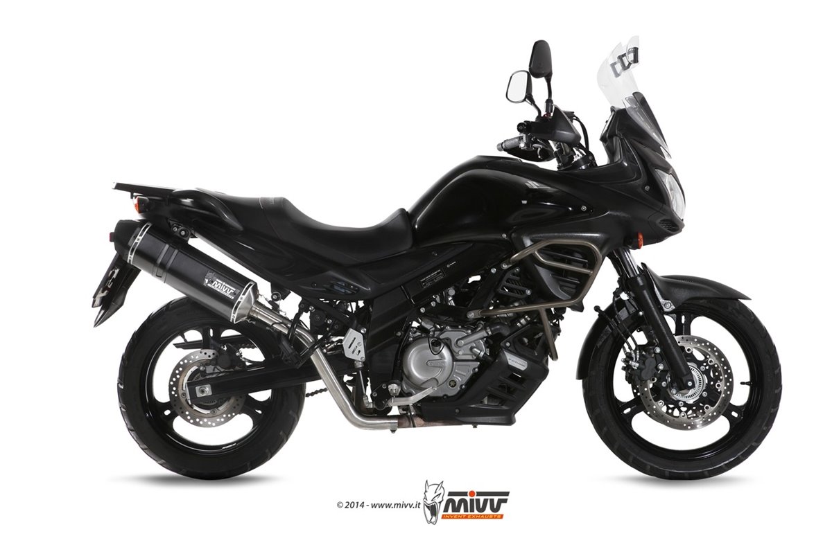 Système Complet 1 En 1 Echappement Mivv Speed Edge Noir Noir Inox Suzuki Dl V-Strom 650 2012 - 2016