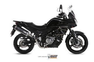 Système Complet 1 En 1 Echappement Mivv Speed Edge Noir Noir Inox Suzuki Dl V-Strom 650 2012 - 2016