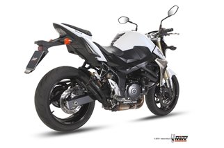 Schalldämpfer Escape Mivv Double Gun Schwarz Schwarz Edelstahl Suzuki Gsr 750 2011 - 2016