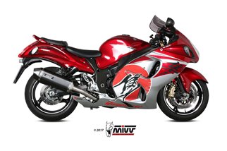 Silencieux Echappement Mivv Speed Edge Noir Noir Inox Suzuki Gsx-R 1300 Hayabusa 2008 - 2017