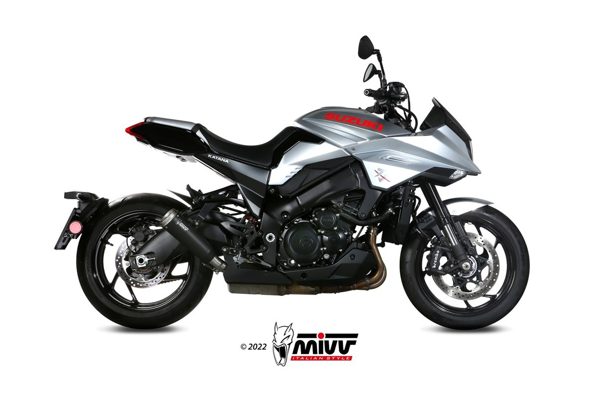 Silencieux Echappement Mivv Ghibli S Noir Noir Inox Suzuki Katana 2019 - 2022