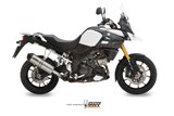 Silencieux Echappement Mivv Oval Titane Avec Coupelle Carbone Suzuki Dl V-Strom 1000 Xt 2014 - 2020