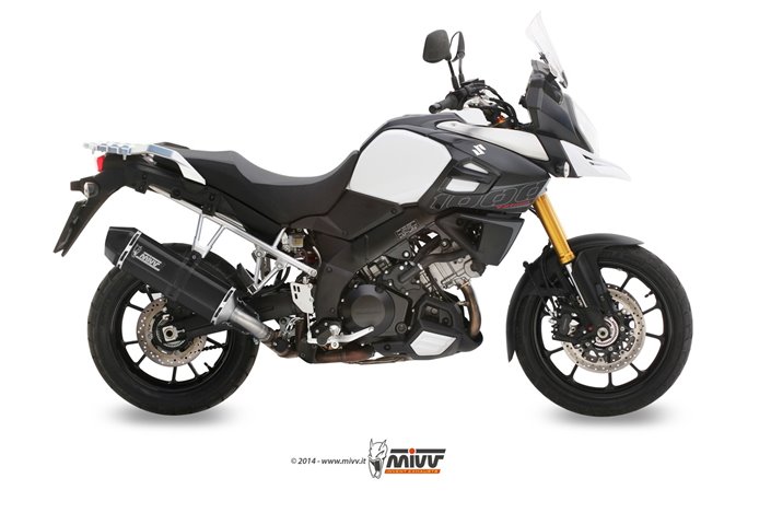 Silencieux Echappement Mivv Speed Edge Noir Noir Inox Suzuki Dl V-Strom 1000 Xt 2014 - 2020