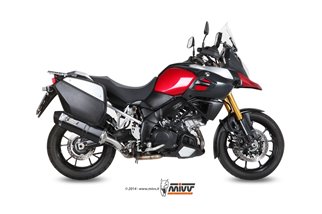 Terminale Scarico Mivv Speed Edge Black Inox Nero Suzuki Dl V-Strom 1000 Xt 2014 - 2020