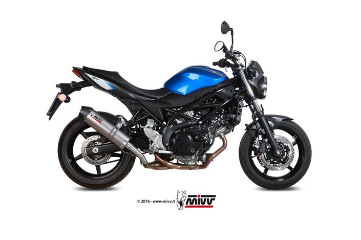 Silencieux Echappement Mivv Oval Titane Avec Coupelle Carbone Suzuki Sv 650 X 2016 - 2022