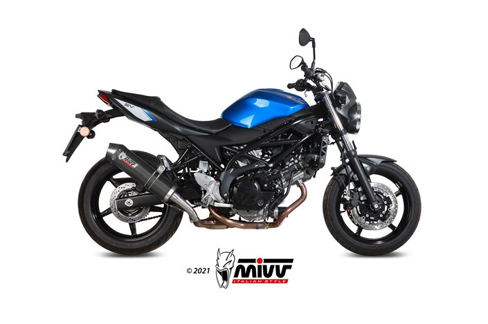 Silencieux Echappement Mivv Ovale Carbone Avec Coupelle Carbone Suzuki Sv 650 X 2016 - 2022