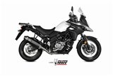 Komplette Auspuffanlage 1 in 1 Escape Mivv Speed Edge Schwarz Schwarz Edelstahl Suzuki Dl V-Strom 650 Xt 2017 - 2022