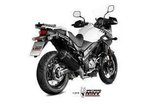 Komplette Auspuffanlage 1 in 1 Escape Mivv Speed Edge Schwarz Schwarz Edelstahl Suzuki Dl V-Strom 650 Xt 2017 - 2022