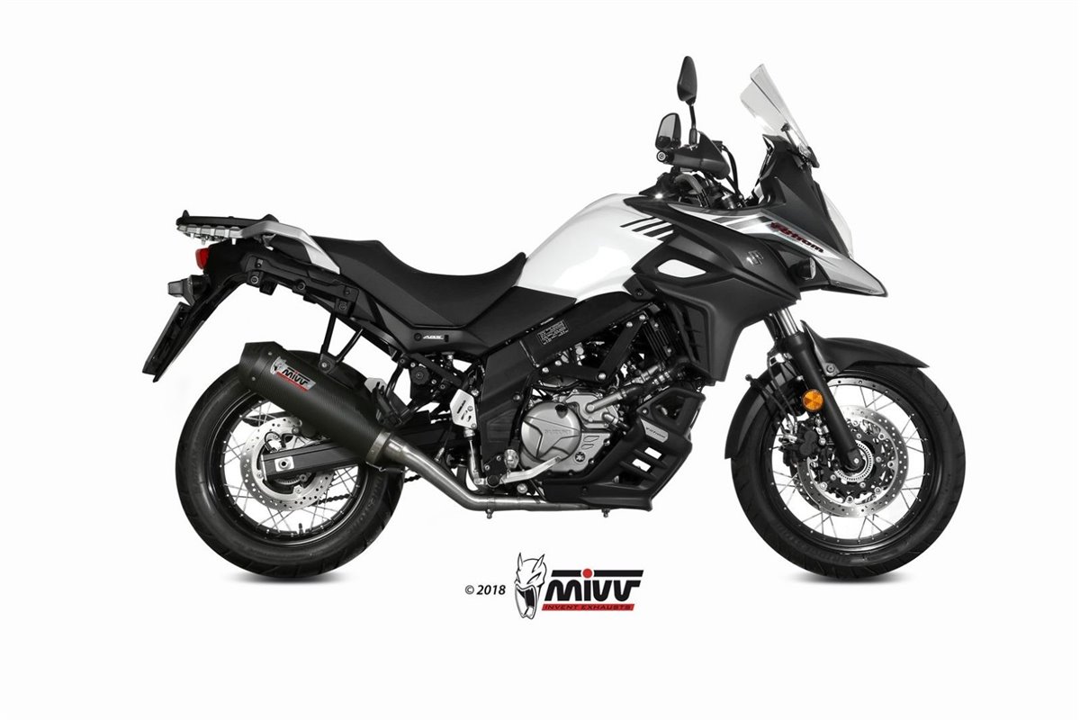 Scarico Completo 1X1 Mivv Oval Carbonio Con Coppa Carbonio Suzuki Dl V-Strom 650 Xt 2017 - 2022