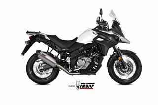 Komplette Auspuffanlage 1 in 1 Escape Mivv Oval Titanium mit Carbon Cup Suzuki Dl V-Strom 650 Xt 2017 - 2022