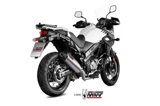 Komplette Auspuffanlage 1 in 1 Escape Mivv Oval Titanium mit Carbon Cup Suzuki Dl V-Strom 650 Xt 2017 - 2022