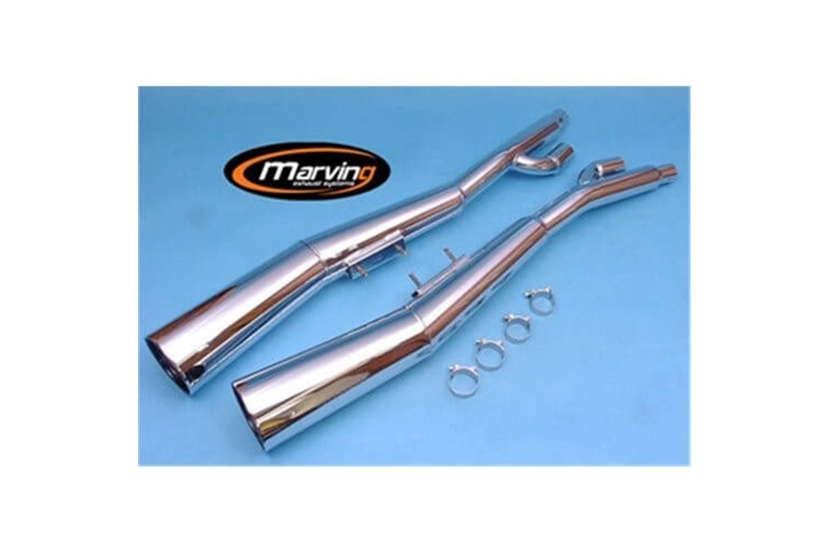 SILENCERS EXHAUST CHROME MARVING SUZUKI GSX 750 ES / EF GR72A 1983-88