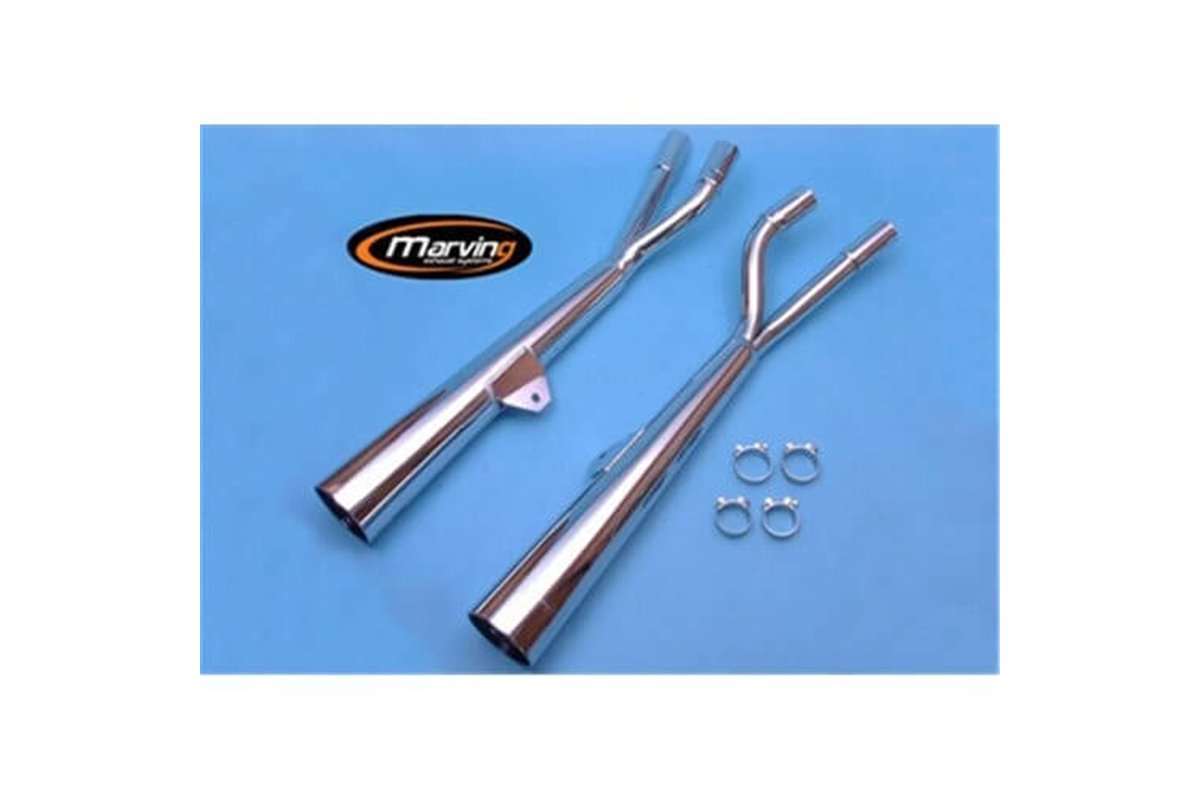 EXHAUST SILENCERS APPROVED CHROME SUZUKI GSX 750 L CUSTOM 1980-82