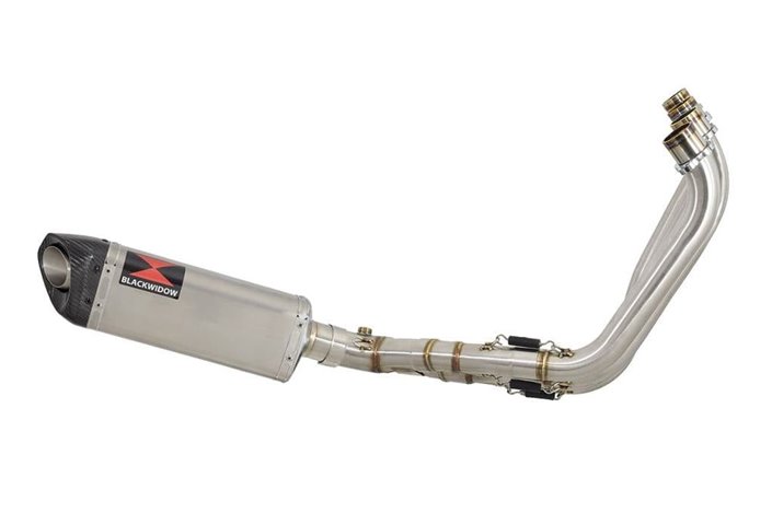 Low Level De-Cat Exhaust System 300mm Tri Oval Stainless Silencer HONDA CBR650R 2019-2020 Black Widow