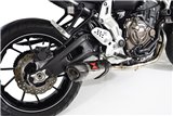 De-Cat-Auspuffanlage Mit 300-mm-Edelstahl-Carbon-Tri-Oval-Schalldämpfer YAMAHA MT-07 2014-2020 Black Widow