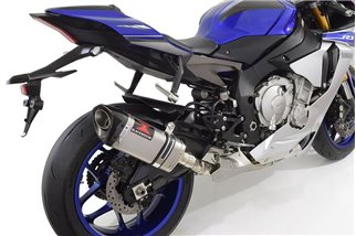 De Cat Titan Krümmer + Tri Oval Schalldämpfer Mit 300 mm Carbonspitze YAMAHA YZF-R1 R1M 2015-2021 Black Widow