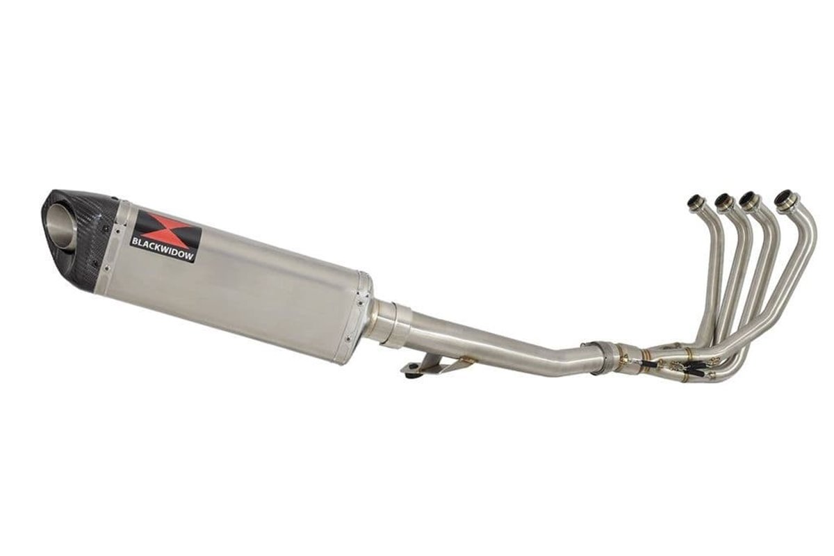 Oil Cooled Race Exhaust Tri Ovaler Schalldämpfer Mit 350 mm Carbonspitze SUZUKI GSF600 Bandit 1995-2004 Black Widow