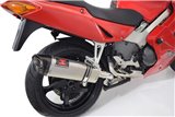 Komplette Auspuffanlage + 350 mm Tri Oval Stainless Carbon Tip Schalldämpfer HONDA VFR800F VFR 800 1997-2003 (RC46) Black Widow