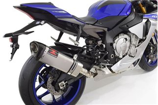 De Cat Titan Krümmer + Tri Oval Schalldämpfer Mit 350 mm Carbonspitze YAMAHA YZF-R1 R1M 2015-2021 Black Widow