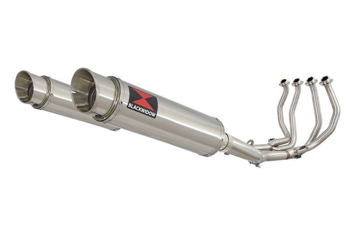 4-2 Performance Exhaust System 360mm GP Round Stainless Silencer SUZUKI GSX1300R Hayabusa 1999-2007 Black Widow