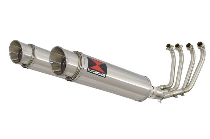 4-2 Exhaust System 360mm GP Round Stainless Silencers YAMAHA XJR1200 XJR 1200 Black Widow