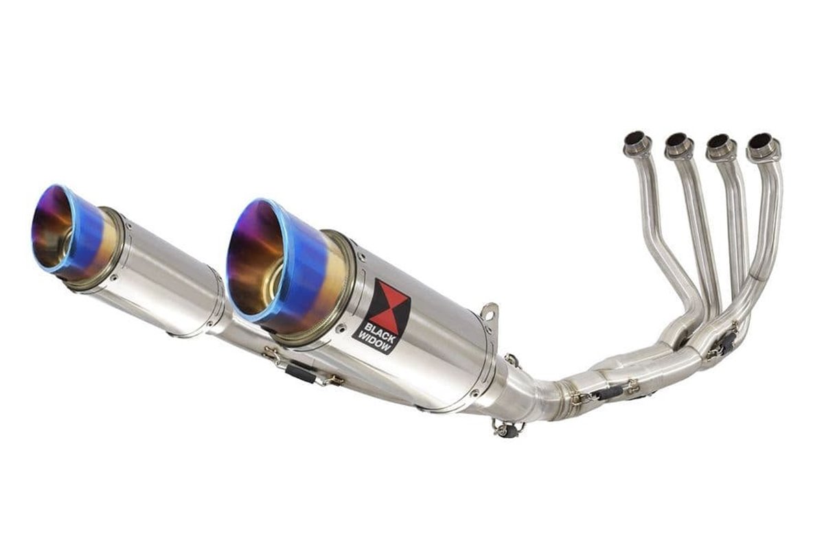 4-2 De-Cat Performance Exhaust Silencieux En Acier Inoxydable Avec Embout Rond De 200 mm KAWASAKI Z900RS & Cafe Black Widow