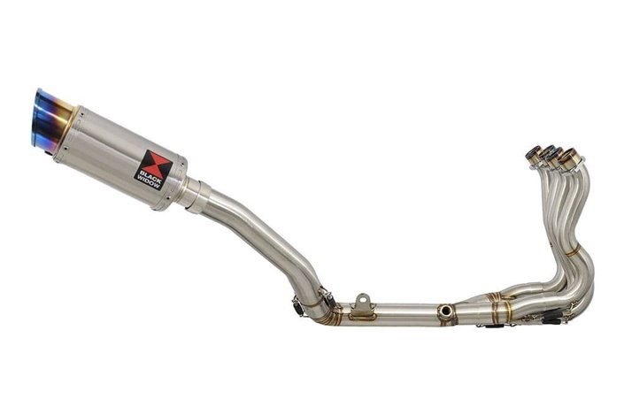 De Cat Exhaust System + 200mm Round Blue Tip Stainless Silencer SUZUKI GSXR 750 K6 K7 2006-2007 Black Widow