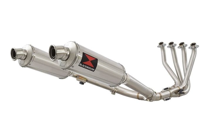 4-2 Exhaust System + 300mm Round Stainless Silencers HONDA CBR 1100 XX Blackbird Black Widow