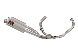 Exhaust System + 300mm Round Stainless Silencers HONDA VTR1000F Superhawk (SC36) Black Widow