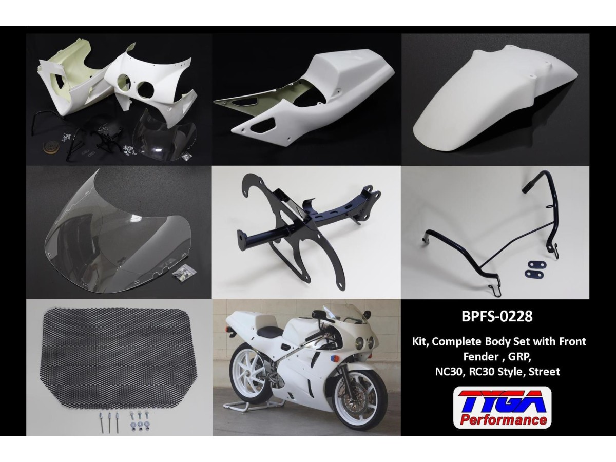 kit Carenature Complete da strada con parafango anteriore Stile GRP RC30 Tyga honda VFR400 NC30