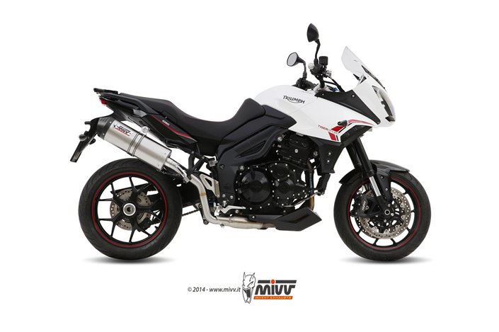 Silencieux Echappement Mivv Oval Titane Avec Coupelle Carbone Triumph Tiger 1050 Sport 2013 - 2016