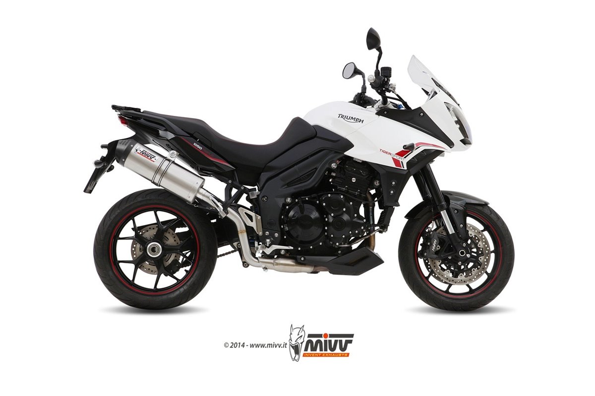 Silencieux Echappement Mivv Oval Titane Avec Coupelle Carbone Triumph Tiger 1050 Sport 2013 - 2016