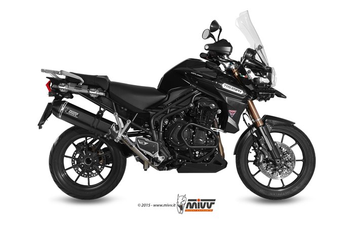 Schalldämpfer Escape Mivv Speed Edge Schwarz Schwarz Edelstahl Triumph Tiger 1200 Explorer 2012 - 2015