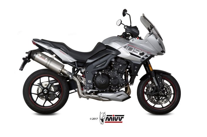 Silencieux Echappement Mivv Oval Titane Avec Coupelle Carbone Triumph Tiger 1050 Sport 2017 - 2020