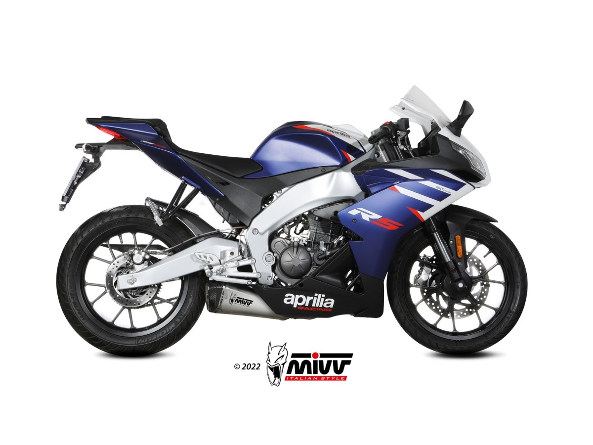 A.018.LDRX Mivv Delta Race Stainless Steel Exhaust System Aprilia Rs 125 2021-2024
