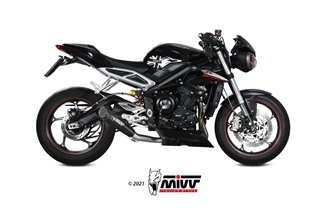 Silencer Exhaust Mivv X-M5 Black Black Stainless Steel Triumph Street Triple 660 S 2017 - 2022