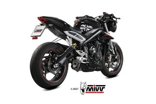 Schalldämpfer Escape Mivv Delta Race Schwarz Schwarz Edelstahl Triumph Street Triple 660 S 2017 - 2022