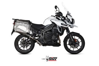 Schalldämpfer Escape Mivv Oval Black Black Edelstahl mit Carbonabdeckung Triumph Tiger 1200 2016 - 2020