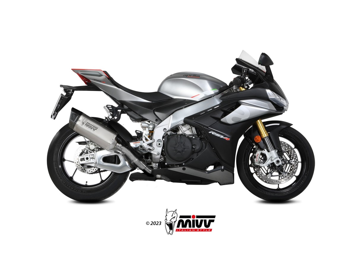 Terminal Exhaust System A.015.LR1T Mivv SR-1 in TITANIUM Aprilia RSV4 2021-2024