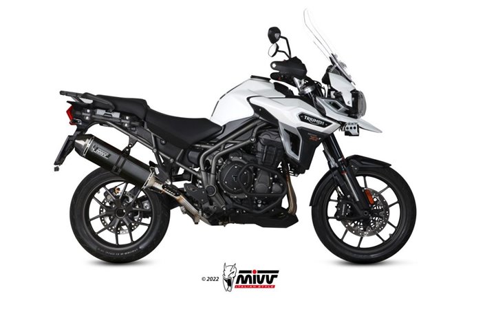 Schalldämpfer Escape Mivv Speed Edge Schwarz Schwarz Edelstahl Triumph Tiger 1200 2016 - 2020