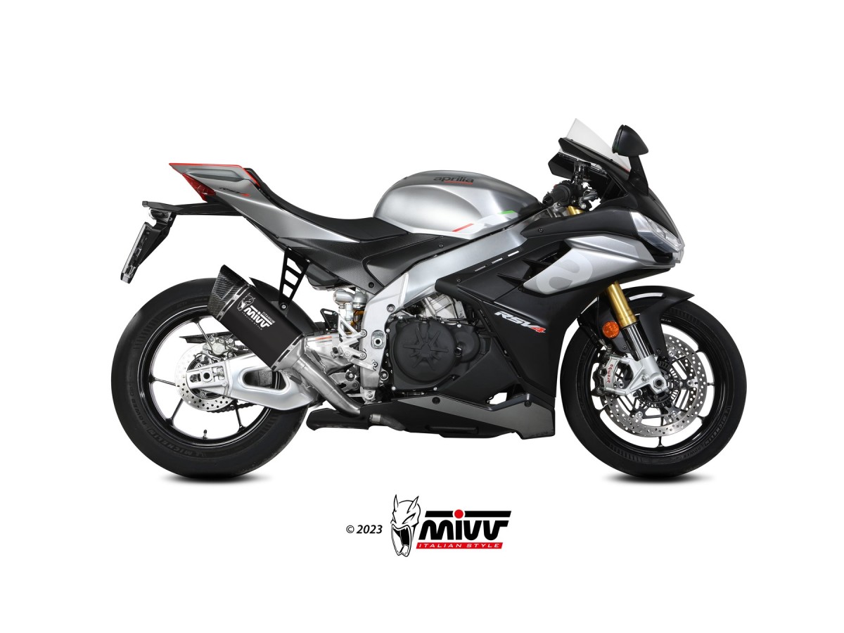 Schalldämpfer-Abgasanlage A.019.SR1TB Mivv SR-1 in SCHWARZ TITAN Aprilia RSV4 2021-2024