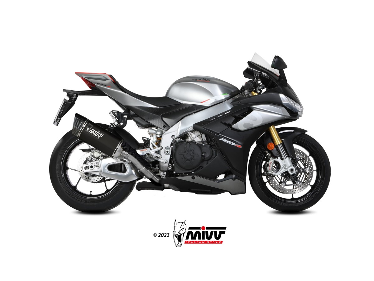 Sistema Di Scarico Terminale A.015.LR1TB Mivv SR-1 in TITANIO NERO Aprilia RSV4 2021-2024