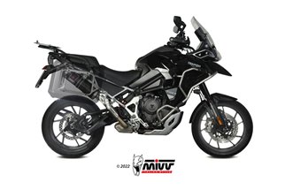 Schalldämpfer Escape Mivv Dakar Schwarz Schwarz Edelstahl Triumph Tiger 1200 2021 - 2022