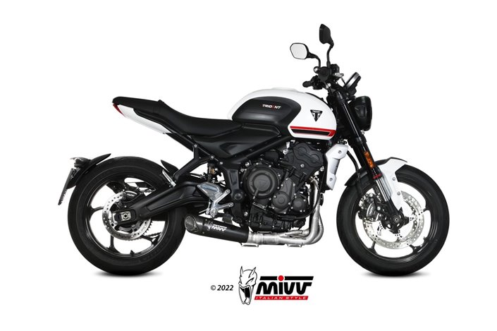 Full System 1 In 1 Exhaust Mivv X-M5 Black Black Stainless Steel Triumph Trident 660 2021 - 2022