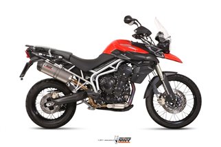 Silencer Exhaust Mivv Oval Titanium With Carbon Cup Triumph Tiger 800 Xc Xr Xrx Xcx Xrt Xca 2011 - 2016