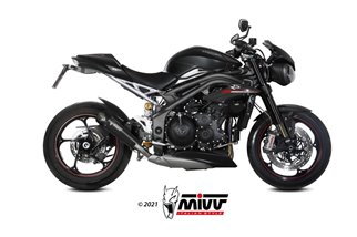 Terminale Scarico Mivv X-M5 Black Inox Nero Triumph Speed Triple 1050 R S Rs 2018 - 2020